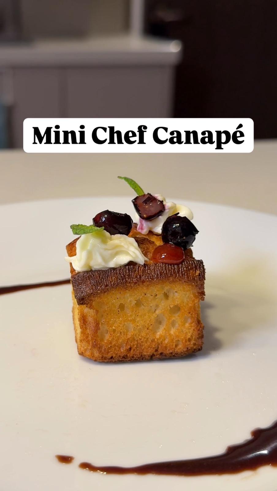 Fancy canapes plated on a board