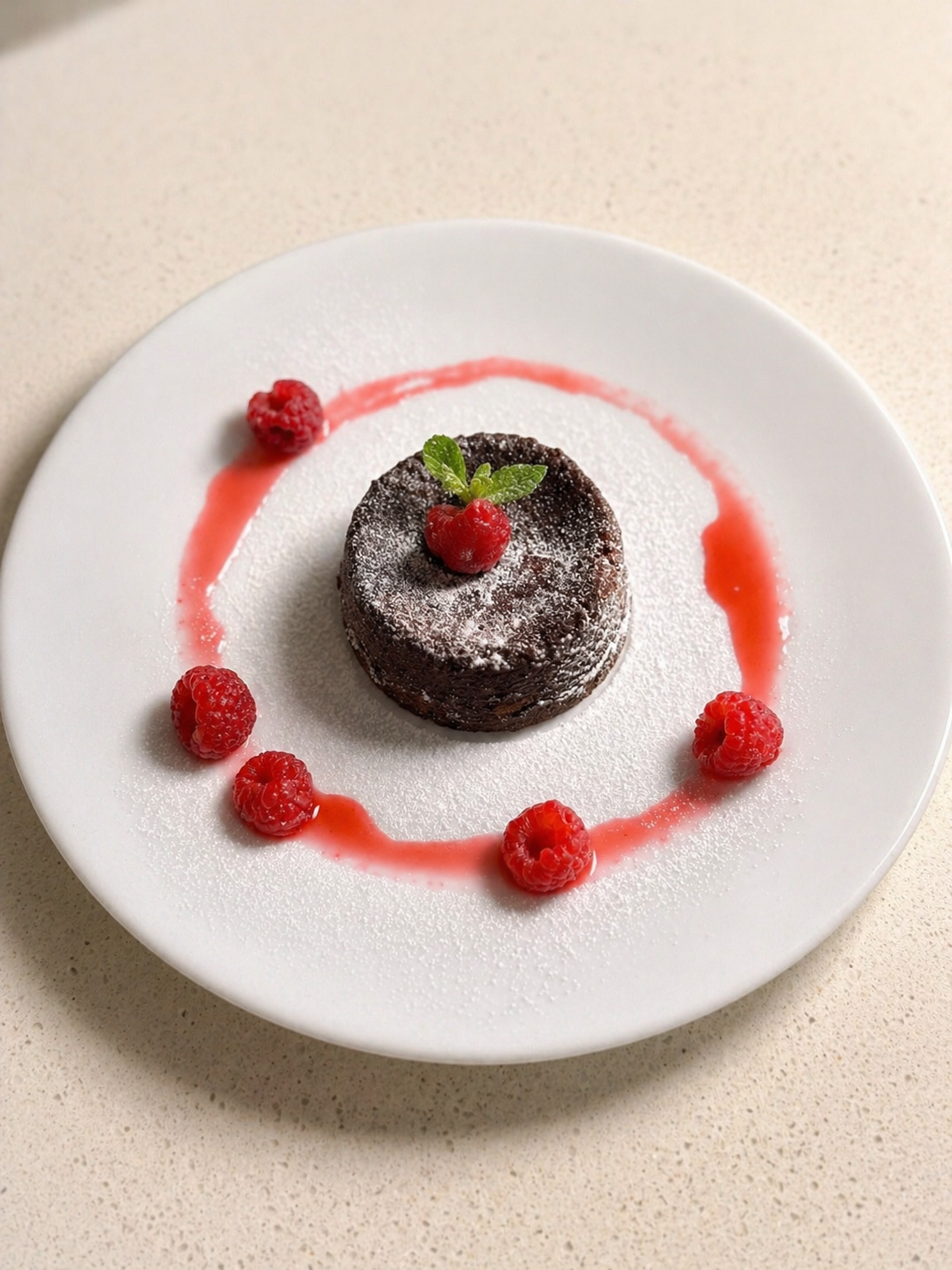 Chocolate lava cake with a gooey center